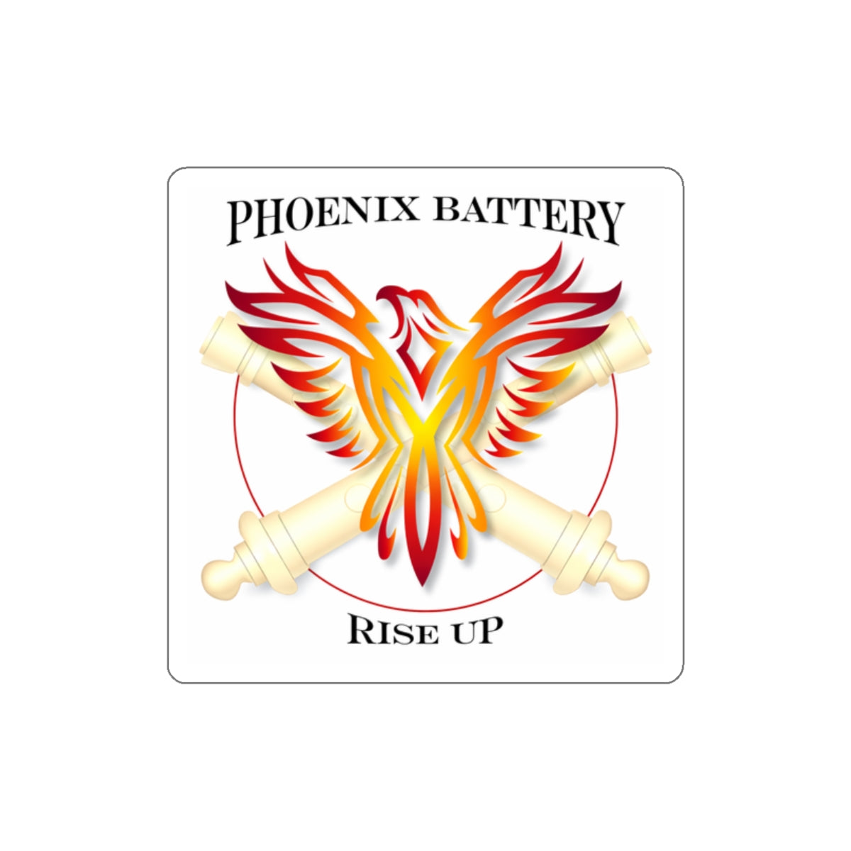FA 2 CR Phoenix Btry Die-Cut Stickers