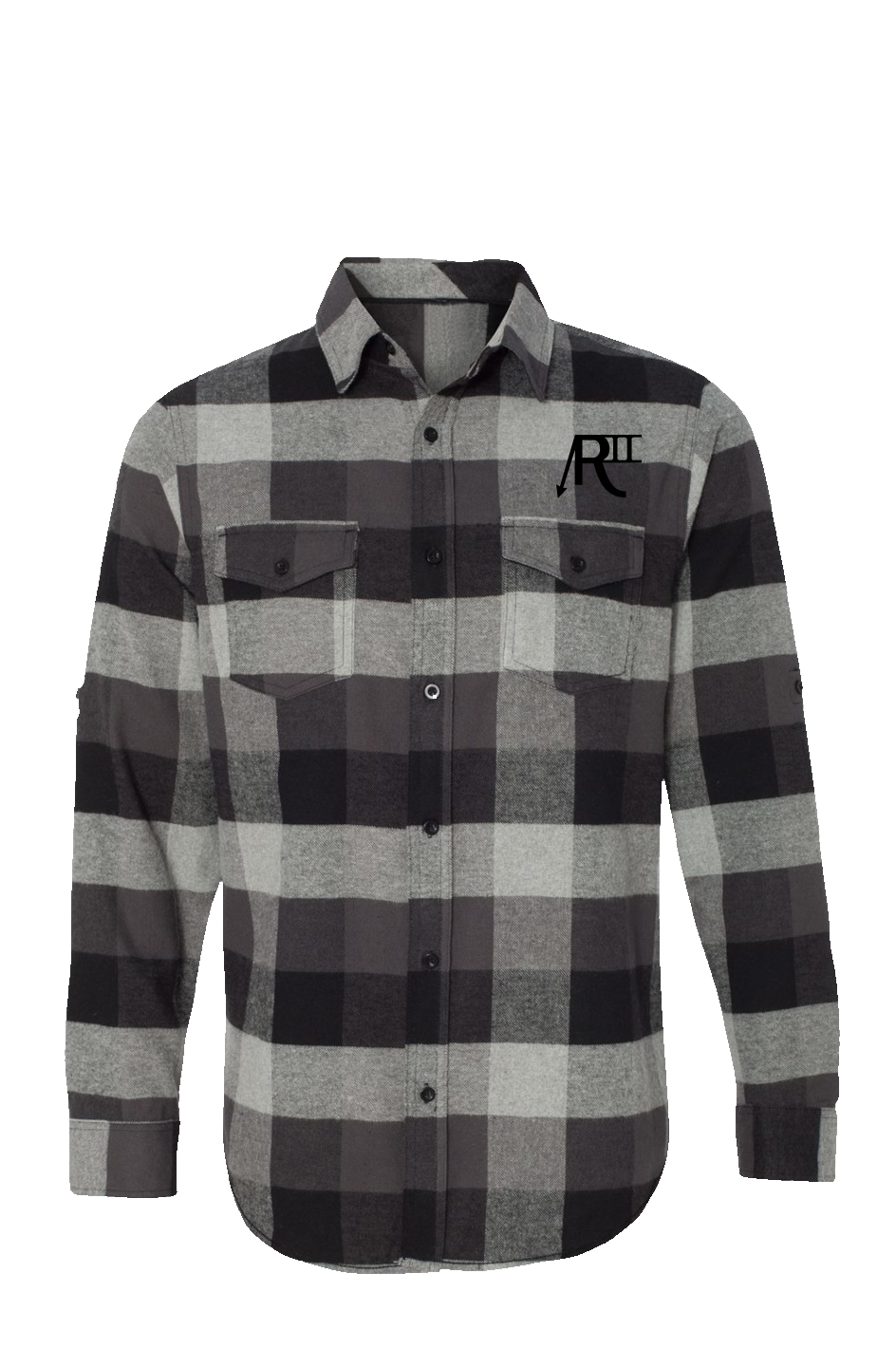 Region II Black Brand Mens Long Sleeve Flannel Grey And Black