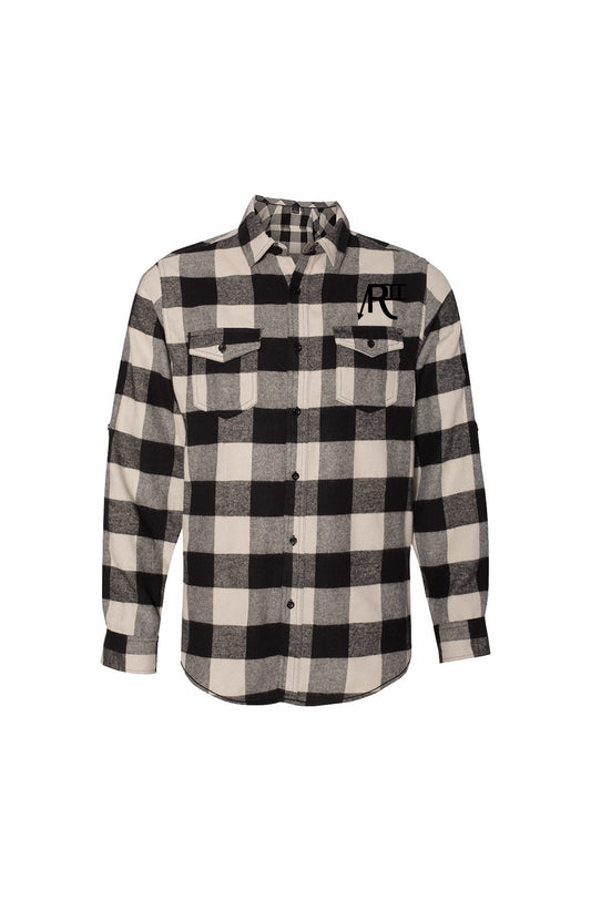 Region II Black Brand Mens Long-Sleeve-Flannel-Ecru-And-Black