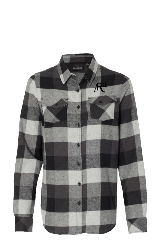 Region II Black Brand Womens Long Sleeve Grey Flannel