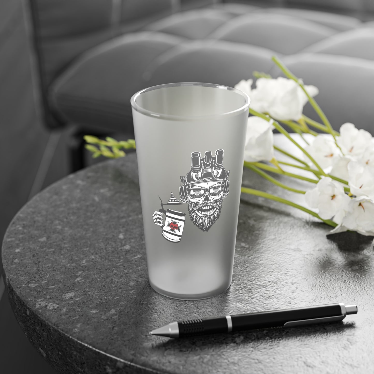 ODA 0133 "Backblast" Frosted Pint Glass