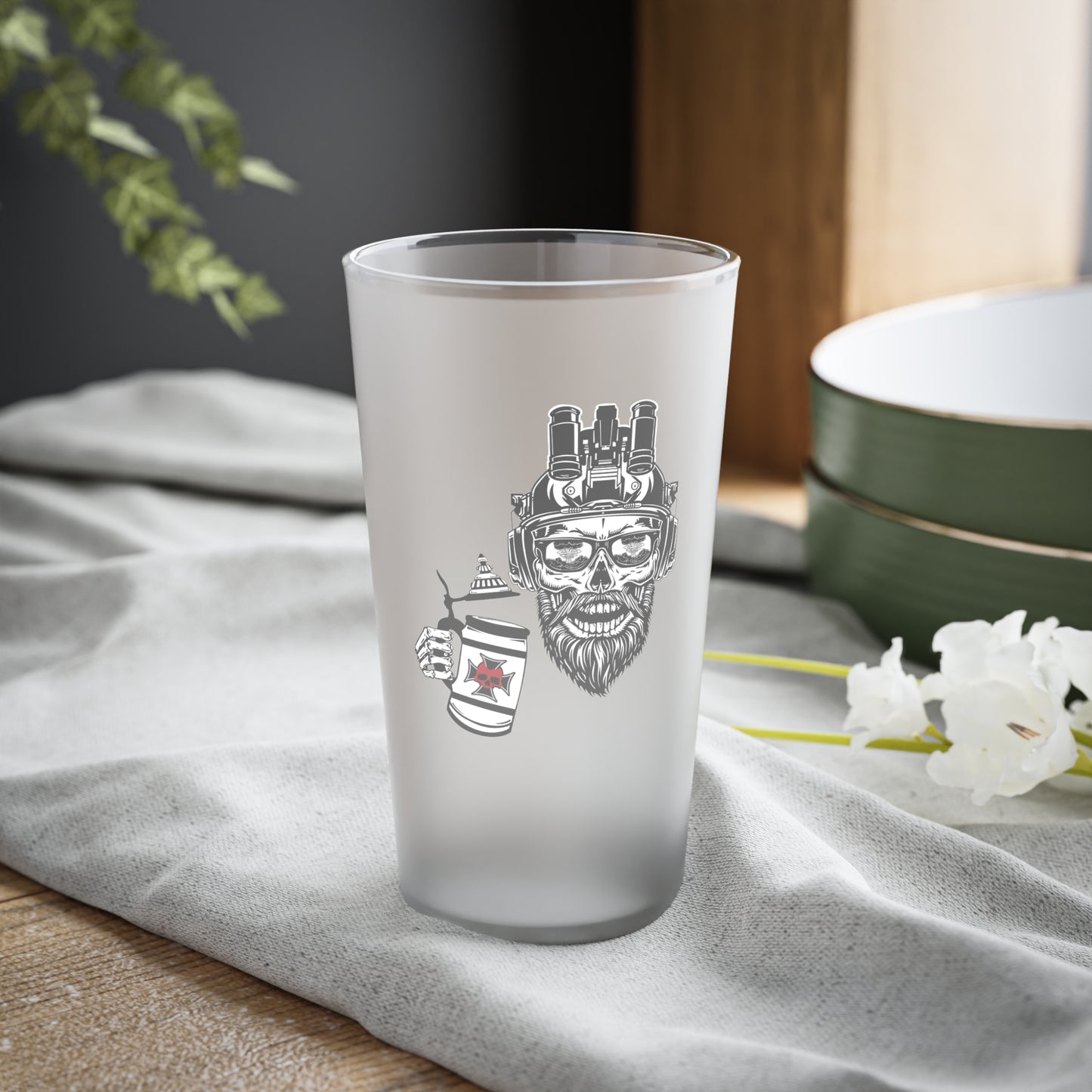 ODA 0133 "Backblast" Frosted Pint Glass