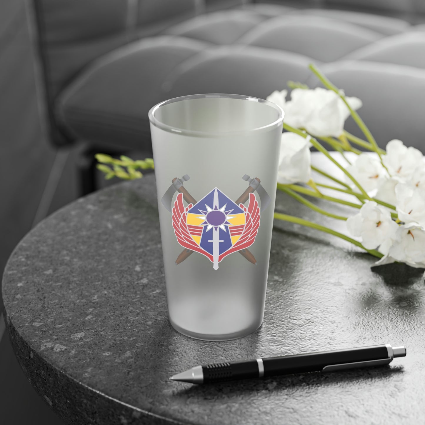 92nd CA Frosted Pint Glass