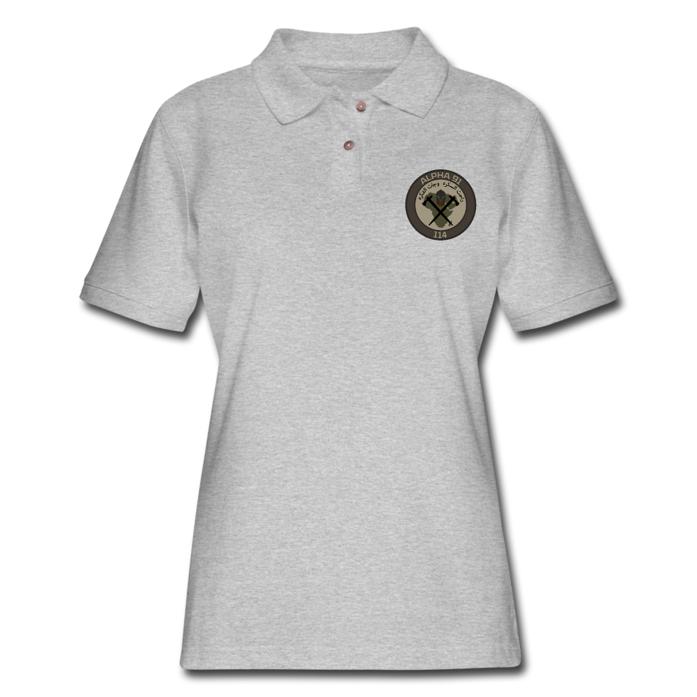 CAT 114 Women's Polo Shirt - heather gray